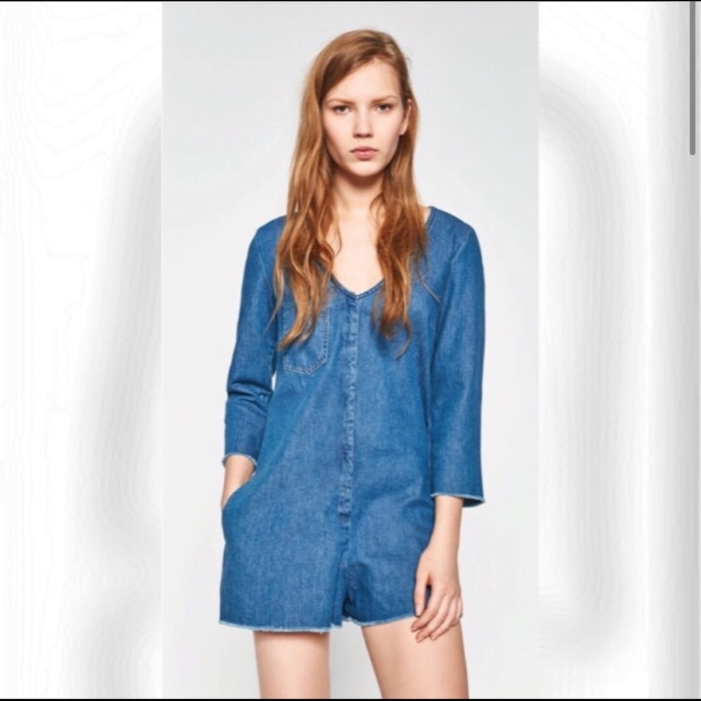 Zara denim romper